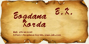 Bogdana Korda vizit kartica